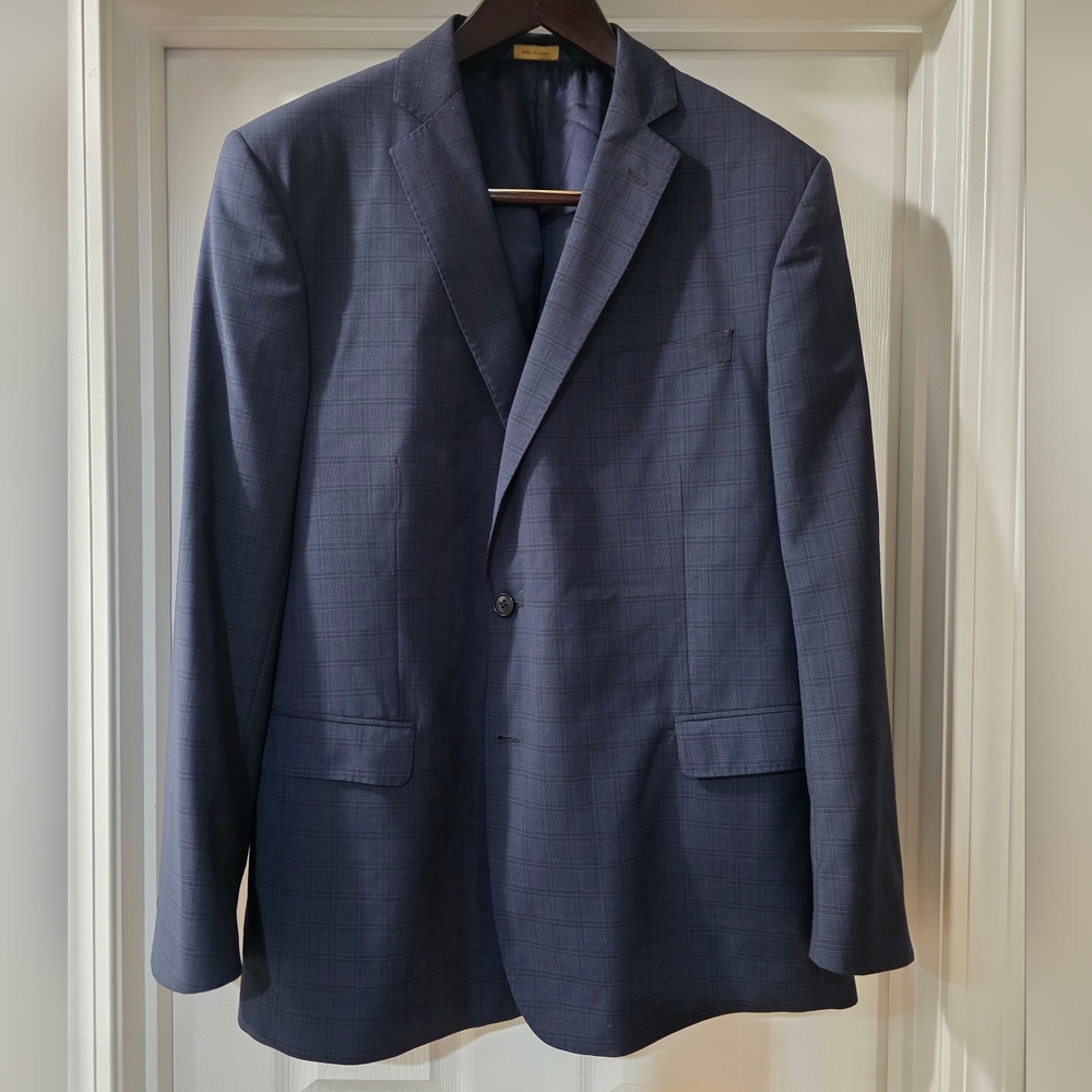 Brooks Brothers Blue Plaid Tollegno 1900 Regent Fit 100% Italian Wool Blazer.48R